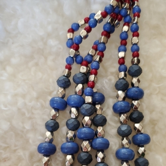 Elegant Blue and Silver Multi-Strand Necklace - Picture 5 of 5